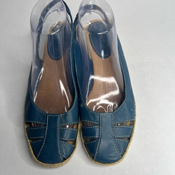 Easy Spirit Women Mar Woven Slingback Sandals Size‎ US 9M Dark Blue Leather - Picture 1 of 9